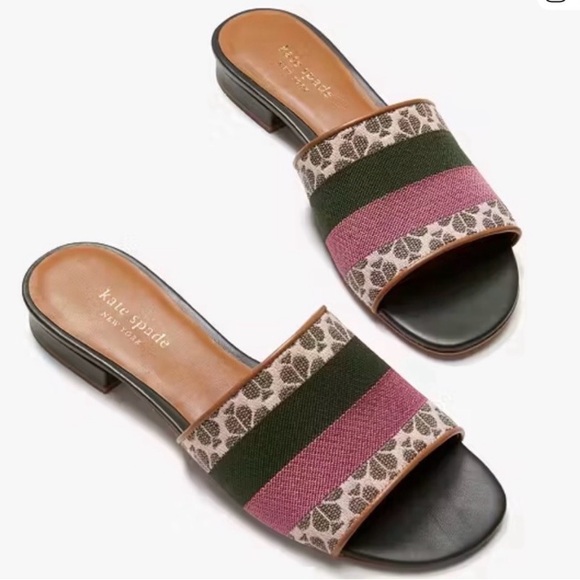KATE SPADE Spade Flower Jacquard Leather Sandals - Picture 7 of 11